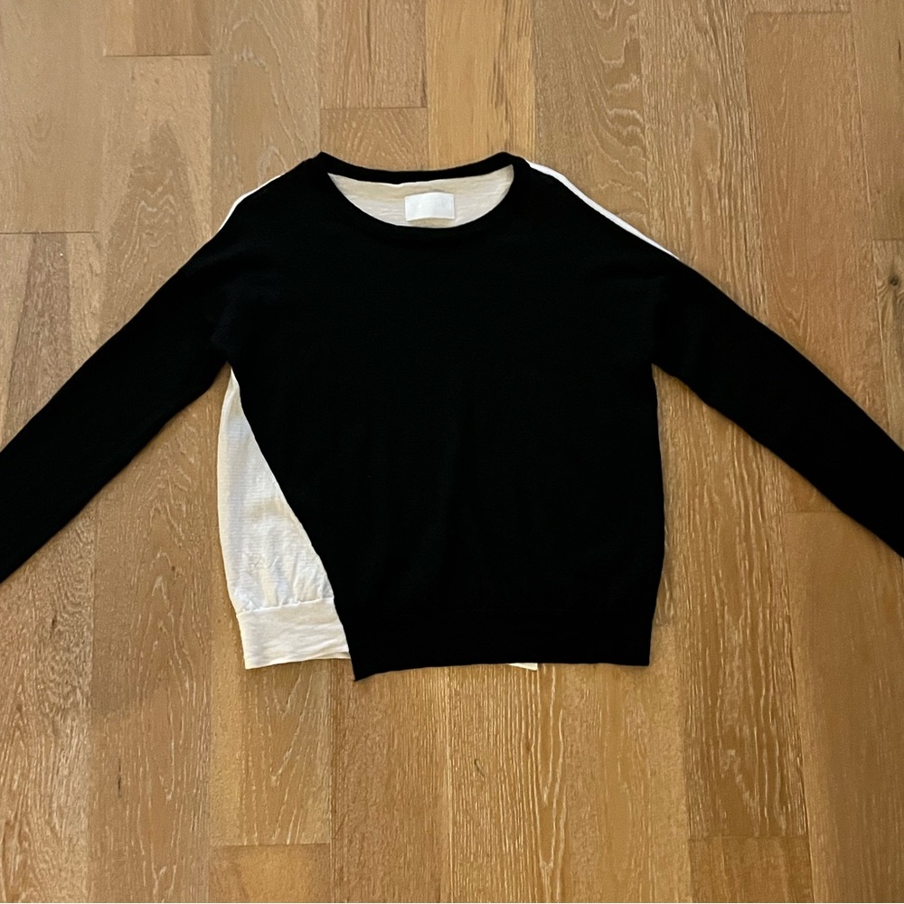 Zadig & Voltaire Black and Cream two tone Long Sleeve Sweater gently worn